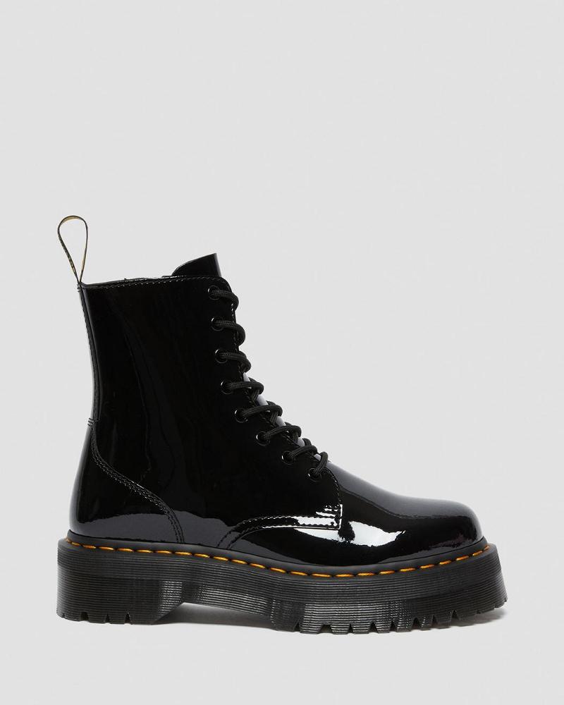 Botas Plataforma Dr Martens Jadon Charol Cuero Mujer Negros | MX 539ZUT